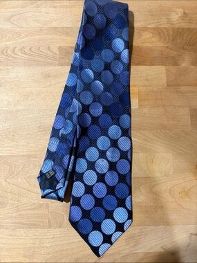 Enrico Venturi 100% Silk Men's Blue Polka Dot Silk Tie - Made in Italy